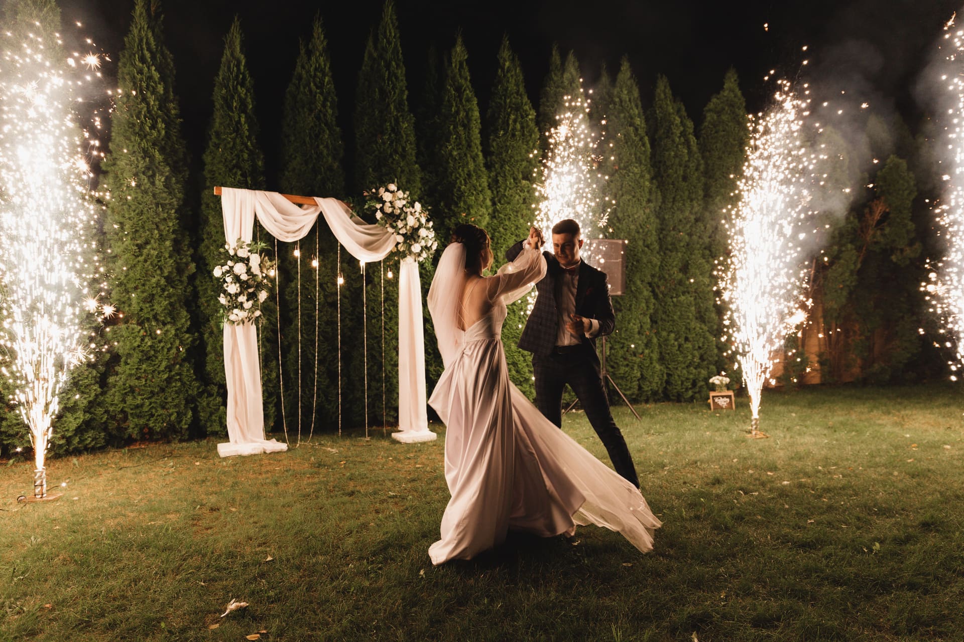 Wedding dance embrace